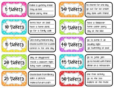 Ticket Reward System Behavior Chart Reward Ideas, Summer Rewards For Kids, Behavior Reward Ideas, Chore Chart With Reward System, Summer Reward System For Kids, Summer Behavior Chart For Kids, Rewards For Good Behavior At Home, Good Behavior Rewards At Home, Behavior Rewards At Home