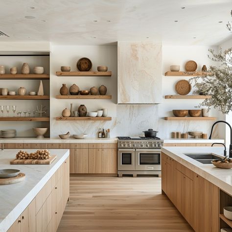 Classic Kitchen Design Wood, Neutral Kitchen Ideas, Wood Kitchen Ideas, Beige Bathroom Decor, Kitchen Design Wood, Minwax Stain Colors, Earthy Kitchen, Modern Wood Kitchen, Casual Kitchen