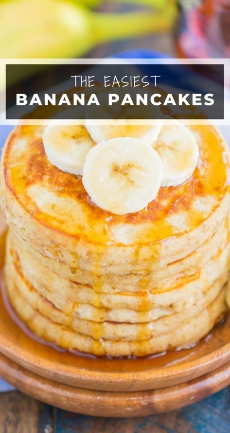 Simple Banana Pancakes, Homemade Banana Pancakes, Fluffy Banana Pancakes, Sweet Banana Bread, Easy Banana Pancakes, Banana Pancakes Recipe, Banana Slices, Make Top, Simple Breakfast