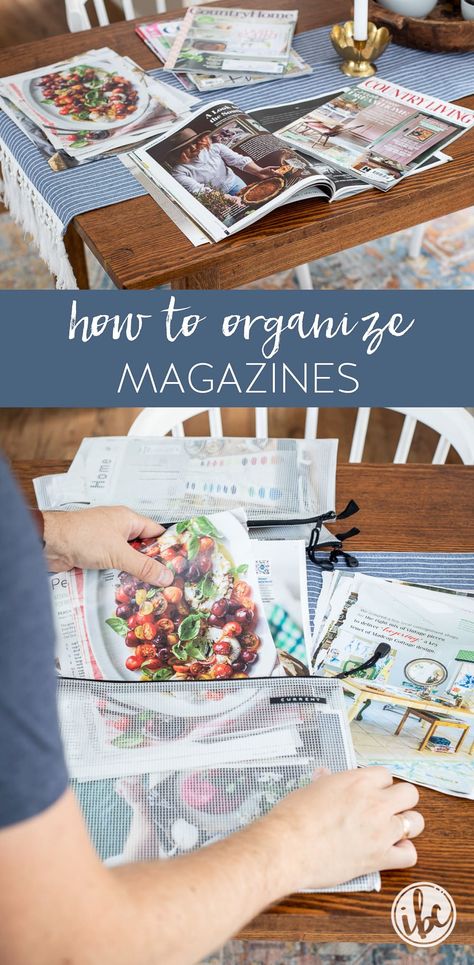 How to Organize Magazines #magazines #organization #storage #office #inspiration Magazines Organization, Organize Magazines, Eclectic Cottage Decor, Baking Chart, Magazine Organization, Storage Office, Inspired By Charm, Eclectic Cottage, Organization Storage