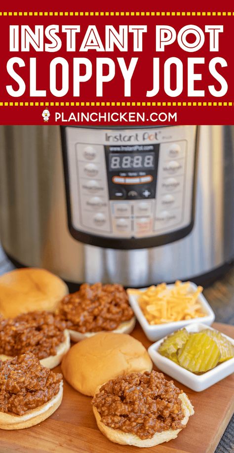 Instant Pot Sloppy Joes - seriously delicious! Hands down THE BEST Sloppy Joes we've ever eaten! Ground beef, garlic, tomato sauce, BBQ sauce, cider vinegar, brown sugar, dijon mustard, Worcestershire sauce, chili powder and onion powder. So simple to make in the electric pressure cooker. Serve on slider buns with pickles, cheese and mustard. Everyone raved about these sandwiches. Even our Sloppy Joe haters cleaned their plate! YUM! #instantpot #sloppyjoe #beef #sandwich Instant Pot Sloppy Joes, Best Sloppy Joes, Beef Recipe Instant Pot, Ninja Cooking System Recipes, Sloppy Joe Recipe, Pot Recipes Healthy, Joe Recipe, Sloppy Joes Recipe, Pot Recipes Easy