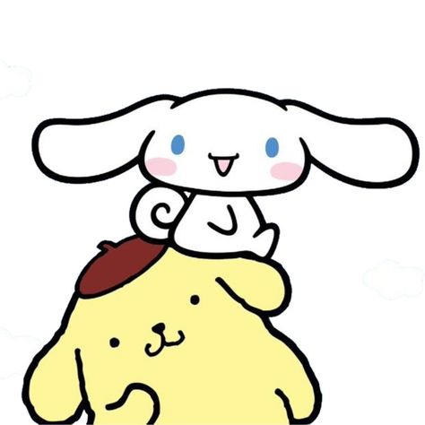 Sanrio Drawings Pompompurin, Pom Pom Purin And Cinnamoroll, Cinnamon Roll And Pompompurin, Cimmanon Rolls Sanrio, Sanrio Pompompurin Icon, Pom Pom Sanrio, Hello Kitty And Pompompurin, Pompompurin And Cinnamoroll, Pompompurin Icon