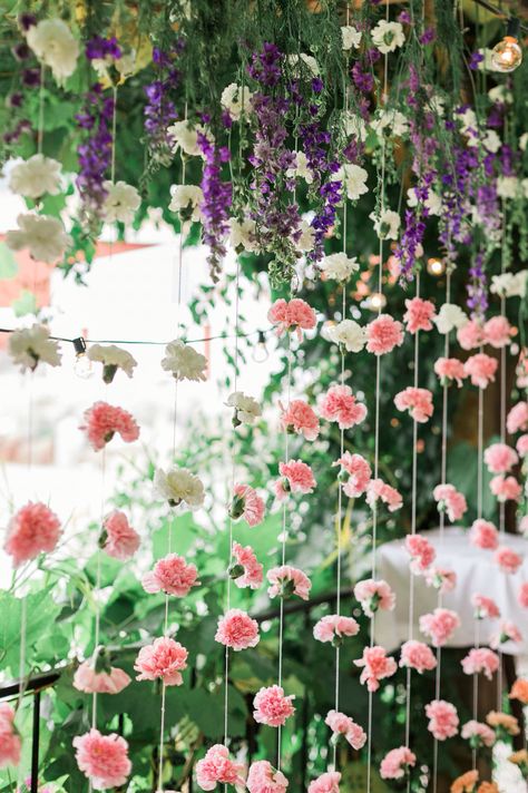 Hanging florals as our backdrop for our ceremony.. Beyond perfect ❤️ Elemental Wedding, Ceremony Background, Tree Wedding Ceremony, Tree Hangings, Hanging Florals, Naming Ceremony, Ceremony Decor, Wedding 2024, Tree Wedding