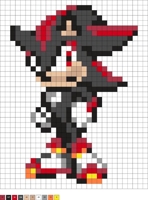 Get over 30 patterns for Sonic perler beads! There are a variety of characters and symbols from this best selling Sega video game, including Tails, Knuckles, and more. Perler Bead Sonic The Hedgehog, Perler Video Games, Sonic The Hedgehog Perler Bead Pattern, 12x12 Pixel Art, Shadow Perler Beads, Shadow The Hedgehog Perler Beads, Sonic Beads Pattern, Sonic The Hedgehog Pixel Art, Perler Beads Characters