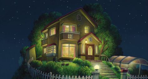 Anime Landscape: House from the movie #Ponyo #Ghibli #AnimeBackground #Ghibli Studio Ghibli Films, Anime House, Studio Ghibli Background, Ghibli Artwork, Studio Ghibli Movies, Film Studies, Studio Ghibli Art, Ghibli Art, Ghibli Movies