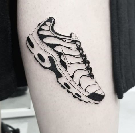 Nike Tn Drawing, Nike Shoe Tattoo, Nike Tattoo Ideas, Ftp Tattoo, Tn Tattoo, Tattoo Nike, Nike Tattoo, N Tattoo, Nike Tn Air