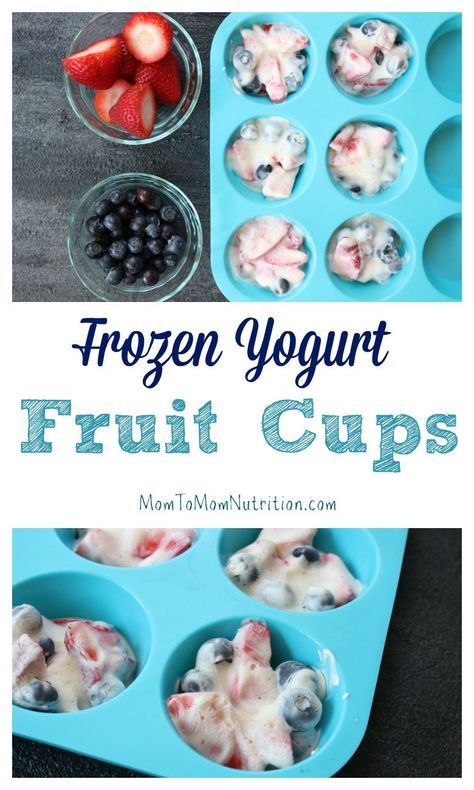 Frozen yogurt fruit cups are a fun cup-sized Greek yogurt and fruit snack that make a great alternative frozen sweet treat to popsicles or ice cream! Yogurt Fruit Cups, Greek Yogurt And Fruit, Frozen Yogurt Fruit, Diabetics Recipes, Watermelon Turtle, Frozen Yogurt Popsicles, Ww Snacks, Yogurt And Fruit, Mom To Mom