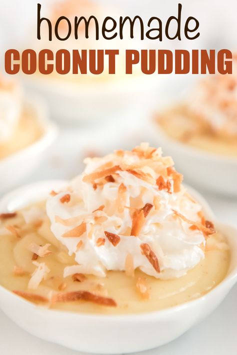 Homemade Coconut Pudding, Coconut Pudding Recipes Easy, Coconut Milk Pudding Recipes, Coconut Pudding Recipes, Coconut Pudding Dessert, Pudding Recipes Healthy, Homemade Puddings, Homemade Pudding Recipe, Coconut Cream Pudding