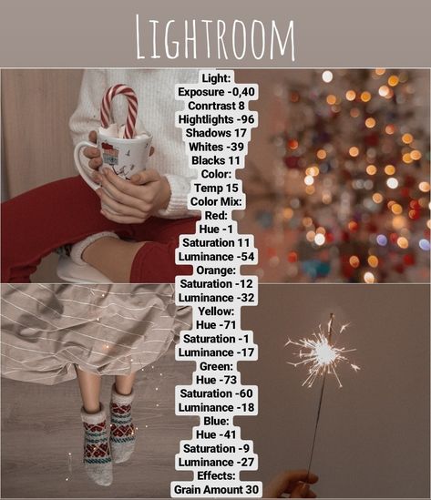 #pinterest #cozy #winter #presets #lightroom #lightroompresets #christmas_vibes #top Christmas Photo Editing Iphone, Lightroom Winter Presets, Christmas Lightroom Presets Free, Christmas No Bake, Christmas Presets Lightroom, Christmas Filter, Lightroom Christmas, Christmas Core, Christmas Decorations Easy