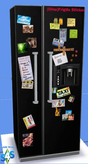 Sims 4 CC's - The Best: Fridge with Stickers by Dino Sims 4 Cc Fridge Stickers, Sims 4 Vertiligo, Sims 4 Household Cc, Sims 4 Stickers, Sims 4 Fridge Cc, Best Fridge, Dino Dino, Sims 4 Kitchen, Die Sims 4