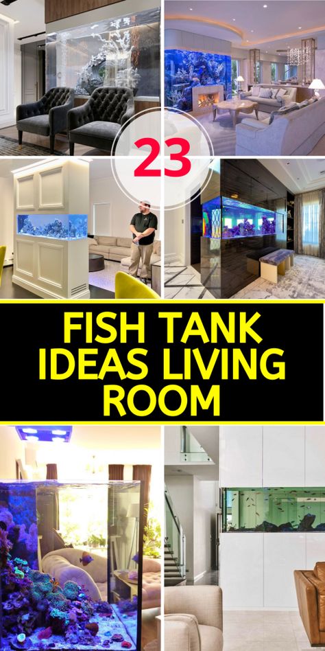 23 Fish Tank Ideas Living Room: Modern, Unique, and Aesthetic Designs for Every Home - placeideal.com Large Fish Tank Ideas Living Rooms, Fish Tank Ideas Living Room, Modern Fish Tank, Unique Fish Tanks, 10 Gallon Fish Tank, Fish Tank Ideas, Large Fish Tanks, Tanks Modern, Fish Tank Themes