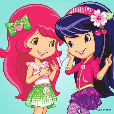 Strawberry Shortcake Cherry Jam, Cartoon Girls, Strawberry Shortcake, Jam, Cherry, Hair, Pink, Blue