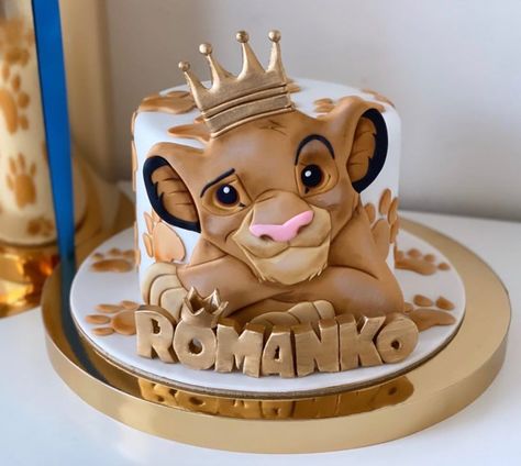 Lion King Cake Ideas, King Cake Ideas, Tort Special, Make Cake, Lion King Cake, Baby Boy Birthday Cake, Dessert Snacks, Lion King Baby Shower, Lion King Cakes