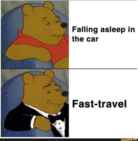 Falling asleep in the car Fast-travel – popular memes on the site iFunny.co #seasons #animalsnature #fast #travel #skyrim #mmo #rpg #classy #suit #wine #wealthy #sleep #falling #fall #asleep #car #driving #pic Lulu Fanart, Memes Portugal, Winnie The Pooh Memes, Meme Spongebob, Insta Memes, Memes Pt, Meme Page, Memes Br, Hilarious Memes