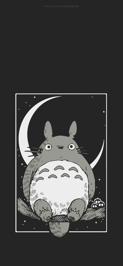 Totoro Black Wallpaper, My Nabor Totoro Wallpaper, Torotoro Anime Wallpaper, Black And White Ghibli Wallpaper, Boox Palma Aesthetic, Iphone Wallpaper Polaroid, Totoro Iphone Wallpaper, Boox Palma Wallpaper, Wallpaper My Neighbor Totoro