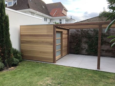 Posh Sheds, Patio Courtyard, Shed Garden, Modern Shed, Garden Workshops, Large Sheds, Wooden Garage, Patio Storage, Covered Pergola