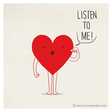 "Listen to your heart" by ILoveDoodle World Heart Day, Listen To Me, Online Yoga Classes, Love Doodles, Heart Day, Walt Whitman, My Funny Valentine, Follow Your Heart, Heart Art