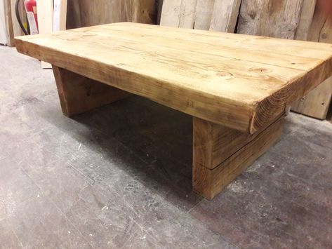 Rustuc chunky coffee table made from reclaimed scaffold boards Scaffold Board Coffee Table, Scaffold Boards, Wooden Pallet Projects, Rustic Coffee Tables, Scaffolding, Wooden Pallets, Pallet Projects, Dream Home Design, Hobbies And Crafts