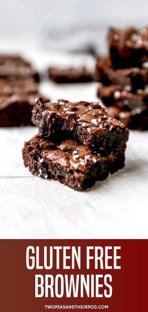 These fudgy and delicious Gluten-Free Brownies are a chocolaty, rich dessert that everyone is sure to love! You will never guess they are gluten-free because they are so decadent and divine. Best Gluten Free Brownies Recipe, Vegan Gluten Free Brownies, Cookies Sans Gluten, Gluten Free Brownies Recipe, Dairy Free Brownies, Chewy Brownies, Gluten Free Brownies, Gf Desserts, Fudgy Brownies