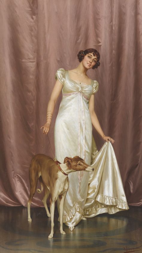 Vittorio Reggianini (italian, 1858 - 1938) - An elegant lady - by Sotheby's Vittorio Reggianini, Oil Painting Woman, Victorian Portraits, Greyhound Art, European Paintings, Decoupage Vintage, Elegant Lady, Victorian Lady, Oil Painting Reproductions