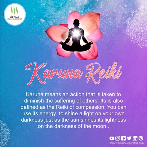 Karuna means an action that is taken to diminish the suffering of others. Its is also defined as the Reiki of compassion. You can use its energy to shine a light on your own darkness just as the sun shines its lightness on the darkness of the moon . Call at 9899201645 #Reiki #Healing #SpiritualHealing #AlternateHealing #DistanceHealing #EnergyHealing #HealingTechniques #SelfHealing #ReikiHealing #ReikiMaster #ReikiPractitoners #ReikiClasses #ReikiSymbols #ReikiSession #KarunaReiki Karuna Reiki, Reiki Courses, Reiki Classes, Reiki Training, Learn Reiki, Reiki Energy Healing, Reiki Symbols, Energy Healing Reiki, Sanskrit Words