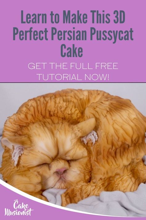 3d Cat Cake Tutorial, Illusion Cakes, Cake Sculpting, Wolf Cake, Tiger Cake, How To Make Orange, Gravity Cake, Sculpting Tutorials, Unique Birthday Cakes