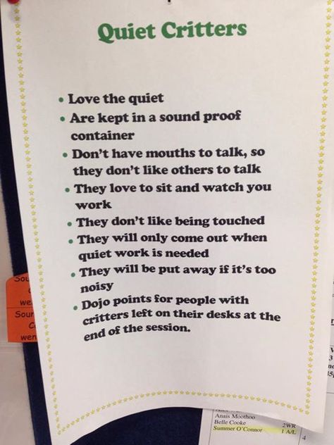 Quiet Critters                                                                                                                                                                                 More Quiet Critters Classroom, Quiet Turtles Classroom Management, Classroom Quiet Critters, Quite Critters Classroom, How To Quiet A Noisy Classroom, Quiet Critters, Responsive Classroom, Behaviour Management, Class Organization