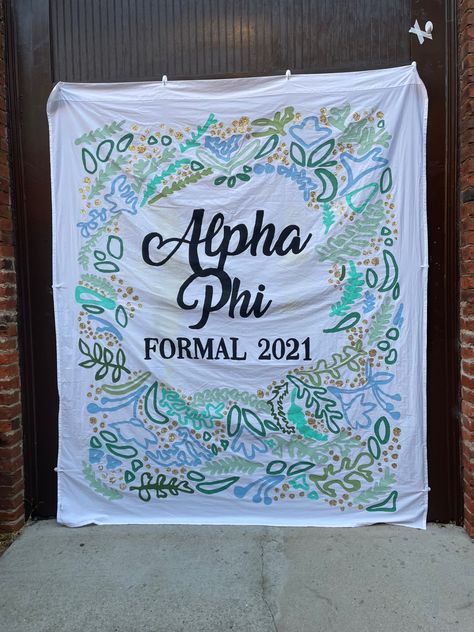 Sorority Formal Banner, Formal Decor, Banners Ideas, Tri Delt, Sorority Banner, Sorority Formal, Tri Sigma, Sorority Merch, Tri Delta