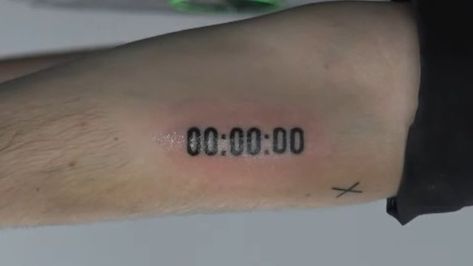 Unus Annus time stamp tattoo Unus Annus Tattoo Ideas, Time Stamp Tattoo, Unus Annus Quotes, Unnus Annus Tattoo, Markiplier Tattoo, Unus Annus Tattoo, Minecraft Tattoo, Journey Tattoo, Tattoo Catalog