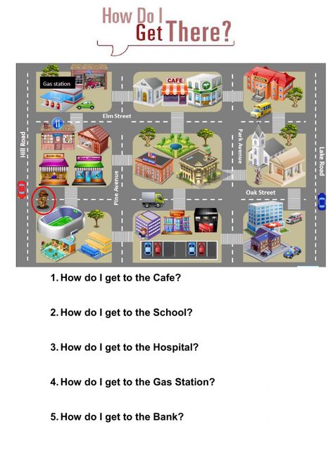 Giving directions online worksheet for 6th. You can do the exercises online or download the worksheet as pdf. Teaching Maps, Speaking Activities English, Map Worksheets, English Activities For Kids, English Exercises, Maps For Kids, Learning English For Kids, Worksheets Preschool, English Worksheets For Kids