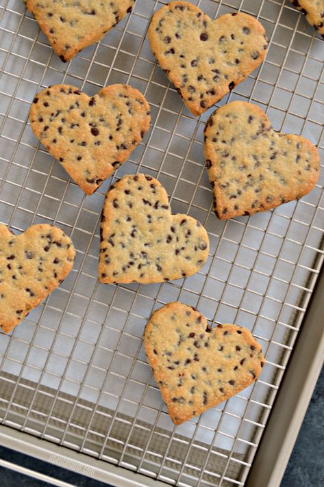 Heart Shaped Chocolate Chip Cookies Recipe - About a Mom Heart Shaped Chocolate Chip Cookies, Shaped Chocolate Chip Cookies, Rocky Road Cookies, Fiesta Chicken, Peanut Butter Eggs, Heart Shaped Chocolate, Chocolate Chip Cookies Recipe, Shaped Cookies, Heart Shaped Cookies