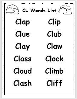 Cl Words Phonics, Cl Words Worksheet, Blending Words Kindergarten Worksheets, Cl Blends Worksheet, Cl Words, Blended Words, Consonants Blends, Phonic Reading, Blending Words