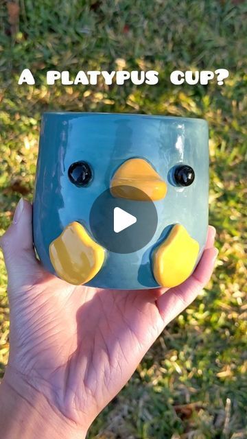 2.4M views · 508K likes | Delia | happyclaypot on Instagram: "Perry is the perfect pal! c:

I've updated my Etsy listing so you can adopt your own Perry the Platypus Cup! Feel free to message me if you live in the US to avoid additional Etsy fees! 🩷" Perry The Platypus Clay Mug, Perry The Platypus Ceramic, Clay Perry The Platypus, Perry The Platypus Clay, Platypus Craft, Clay Cup Ideas, Perry Platypus, Clay Handbuilding, Pottery Kitchen