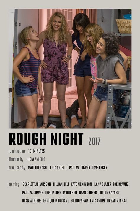 Rough Night Movie Poster Rough Night Movie, Jillian Bell, Dean Winters, Hasan Minhaj, Ilana Glazer, Rough Night, Eric Andre, Night Movie, 2010s Nostalgia