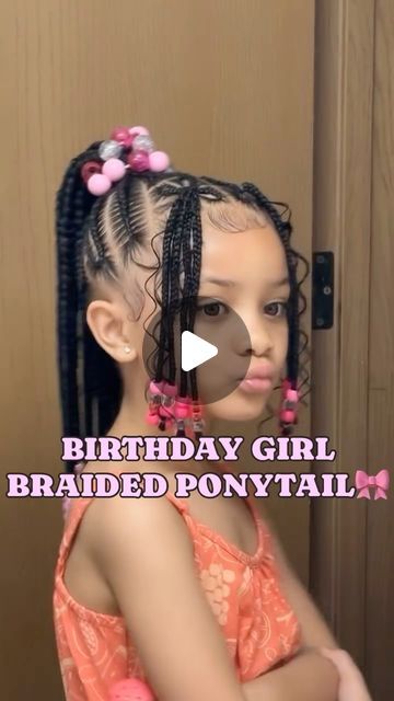 Bad Btch Empire 🥂 on Instagram: "🎀 @l8dynco.salon 🎀  •  STL BASED •  Text (314)600-5056  Check out our booking site for beautiful hair experience 🫶🏾   Style: Birthday Pony🩷 (under kids styles) Price: $150  Duration: 4 hours  Follow ••— @l8dynco.salon —•• for trending hairstyles, braiding tips, upcoming braiding classes, etc ✨🤌🏾🙏🏾 Follow ••— @l8dynco —•• for trending apparel & pieces, shoes, styling tips, - -  #stlbraider #stlquickweave #stlfrontals #stlponytails #hairpage #stlbraidingclass #braidinspo #hairstyles #trendinghairstyles #richoffhair #satisfyingvideos #love #straightbacks #braidedhairstyles #hairstylist  #stitchbraids #braidswithbabyhair #blackgirlbrsids #nailahdidit #ameenahh #estlhairstylist #hairstyles #slayeshairstyles #estlponytails #blackgirlhairstyles #hairrevi Easy Hairstyles For Black Girls Kids 9-10, Cute Easy Braided Hairstyles For Little Black Girls Simple, Children's Braids Black Hairstyles, Kid Braid Ponytail Styles, Children Braided Hairstyles For Kids, Back To School Braids Hairstyles For Kids, Hair Braid Designs For Kids, Pussycat Hairstyles For Kids Braids, Girl Braided Hairstyles Kids Black