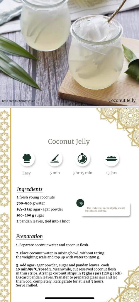 Pandan Coconut Jelly, Coconut Jelly Dessert, Coconut Jelly Recipe, Jelly Recipes Desserts, Milk Jelly, Grass Jelly, Coconut Jelly, Asian Dessert, Asian Sweets