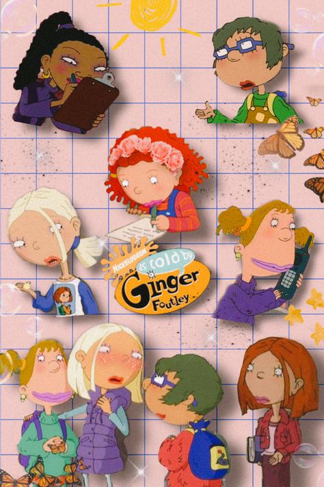 Nickelodeon Wallpaper Aesthetic, As Told By Ginger Wallpaper, As Told By Ginger Aesthetic, Told By Ginger, As Told By Ginger, 90s Cartoon Shows, Doll Backgrounds, Old Cartoon Shows, Pineapple Wallpaper