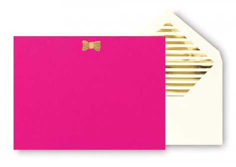 Kate Spade - Correspondence Cards - Gold Bow Long Distance Friends, Correspondence Cards, Red Garden, Pen Pal, Notecard Set, Paint Print, Print Packaging, Office Accessories, Paper Goods