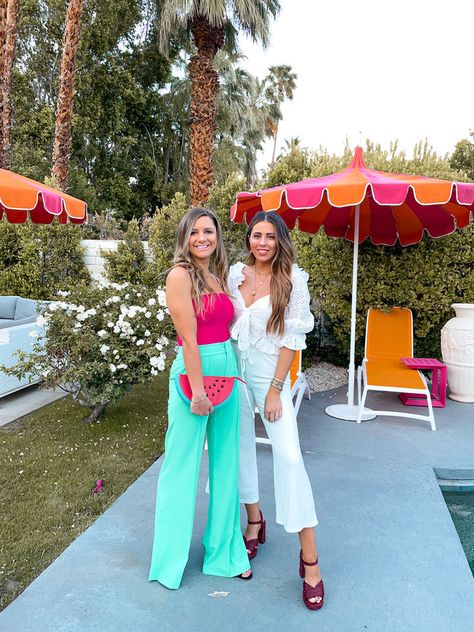 Palm Springs Bachelorette — Full Itinerary + What to Wear Palm Springs Dress Up, Palm Springs Party Outfit, Bachelorette Palm Spring, Palm Springs Outfits Summer, Fort Lauderdale Bachelorette Party Outfits, Palm Springs Pool Party Outfit, Palm Springs Night Out Outfit, Palm Springs Vacation Outfits, Palm Springs Attire