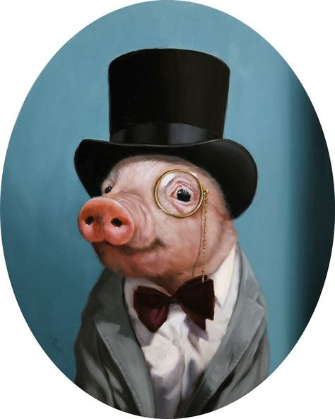 SIR PINKERTON BY LUCIA HEFFERNAN Farm Animal Paintings, Contemporary Realism, Lucia Heffernan, Arte Peculiar, Animal Illustration Art, Pig Art, Animal Portraits Art, Octopus Art, Artist Sketchbook