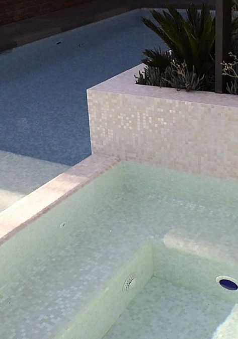 Modern Pool Tile Ideas Waterline, Pool Remodel Ideas, White Pool Tile, Pool Tile Ideas, Tiled Pool, Home Swimming Pool, Waterline Pool Tile, Pool Mosaic Tiles, Pool Tile Designs