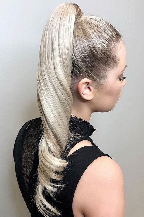 Prom Hairstyles Ponytail High Pony, Weave High Ponytail, Hairstyles Ponytail High Pony, Prom Hairstyles Ponytail, Ponytail High, Interview Hairstyles, Ponytail Hair Piece, Ponytail Hairstyle, Trendy Hairstyle