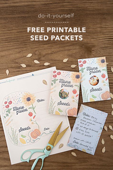 Seed Saving Envelopes, Diy Seed Packets, Seed Packet Template, Canon Ivy, Photo Gift Tags, Flower Seeds Packets, Seed Box, Fairy Birthday Party, Seed Bank