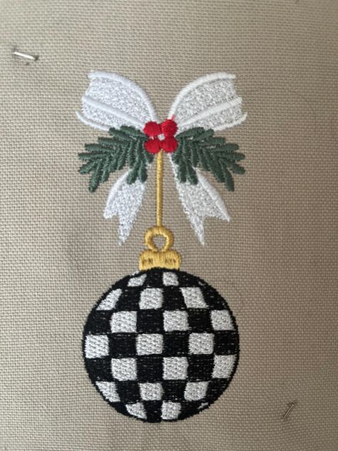 Christmas checkered ball hanging from a bow with holly, 3 sizes, machine embroidery designs instant download by StitchLogoFactory on Etsy Slate Blue, Design Digital, Embroidery Machine, Digital Pattern, Instant Download Etsy, Machine Embroidery Designs, Embroidery Design, Machine Embroidery, Embroidery Designs