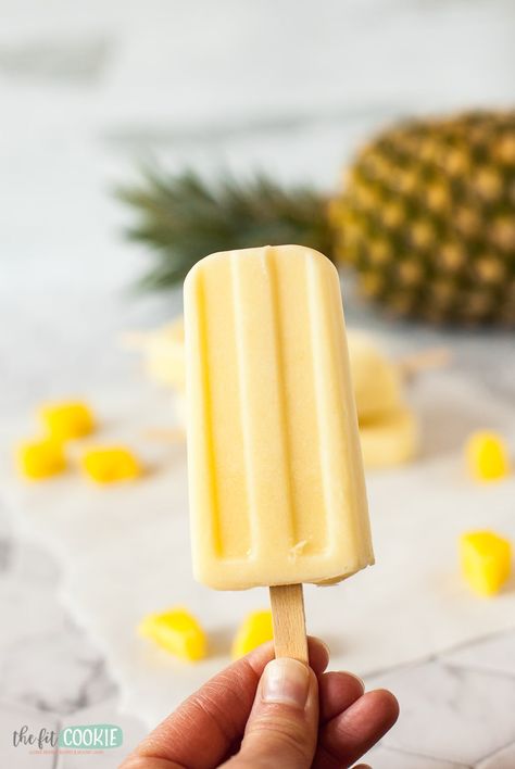 Dairy Free Pineapple Popsicles (Gluten Free) Pineapple Ice Cream Recipe, Dairy Free Popsicles, Popcicles Recipes, Pineapple Popsicles, Fruit Popsicle Recipes, Easy Popsicle Recipes, Homemade Fruit Popsicles, Healthy Popsicle Recipes, Easy Popsicles