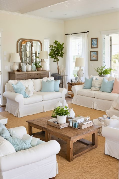 25 Modern Coastal Living Room – The Crafty Hacks Beach House Sofa, Modern Coastal Living Room Ideas, Coastal Living Room Ideas, Coastal Cottage Living Room, Modern Coastal Living Room, Grey Sofa Living Room, Beach House Living Room, Modern Coastal Decor, Coastal Elegance