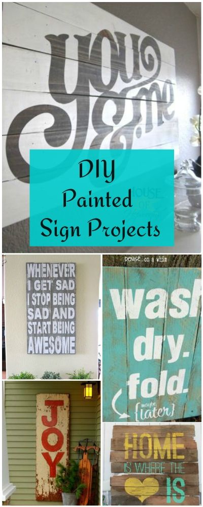 DIY Painted Sign Projects • Tutorials and ideas! Diy Painted Signs, Astuces Diy, Dekor Diy, Pallet Crafts, Sign Ideas, Diy Signs, Crafty Craft, Crafty Diy, Craft Time