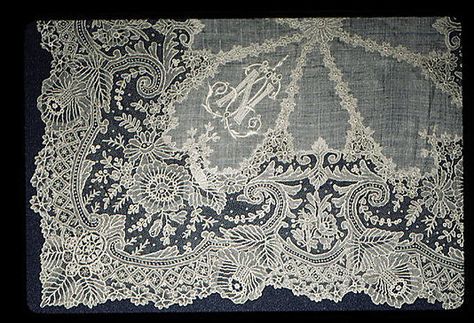 Handmade Lace - Needle Lace from Belgium 1800's Handkerchief Pattern, Lace Handkerchief, Point Lace, Amazing Lace, Vintage Handkerchiefs, Linens And Lace, Pearl And Lace, Antique Linens, Handmade Lace