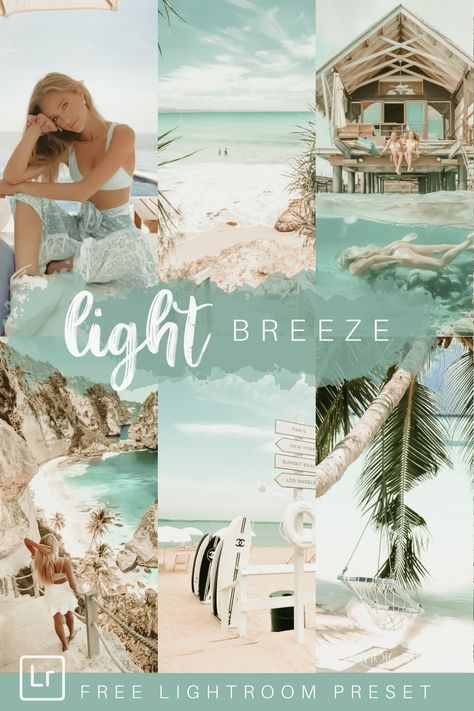 LIGHT BREEZE FREE LIGHTROOM PRESET FREE DNG  Beach Preset Free Vsco Filters Aesthetic Bright, Preset Lightroom Aesthetic Beach, Lightroom Presets Dng Free, Beach Presets Lightroom, Beach Filter Lightroom, Capcut Preset, Beach Preset, Photo Editing Filters, Vsco Edits