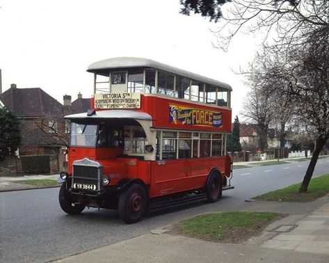 Road vehicle; NS-type AEC double deck motor bus fleet No NS1995 registration number YR3844, 1926 | London Transport Museum Double Deck Bus, Caribbean Flags, Hidden London, 19th Century London, Underground Shelter, Museum Guide, London Transport Museum, First Bus, Transport Museum